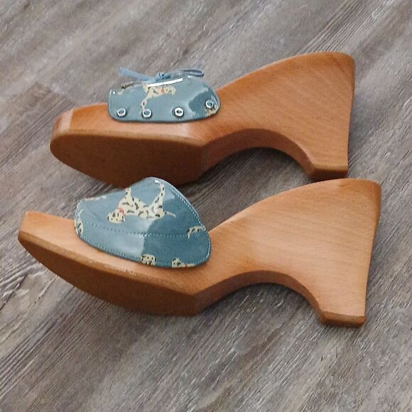 STUART WEITZMAN wooden platform wedge sandals Sz 7 EUC - Picture 10 of 11